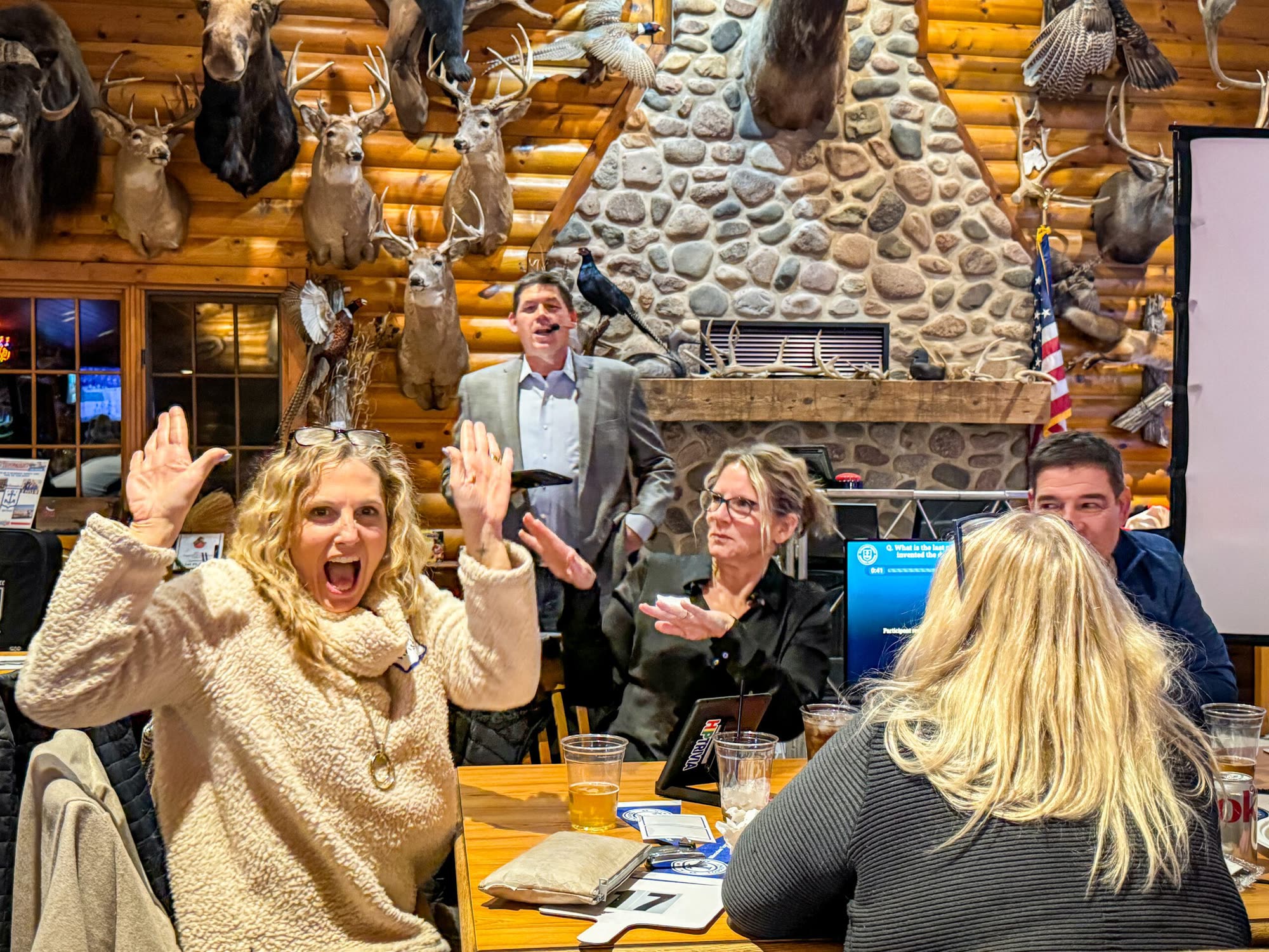 A packed northwoods supper club during a HIP Trivia show